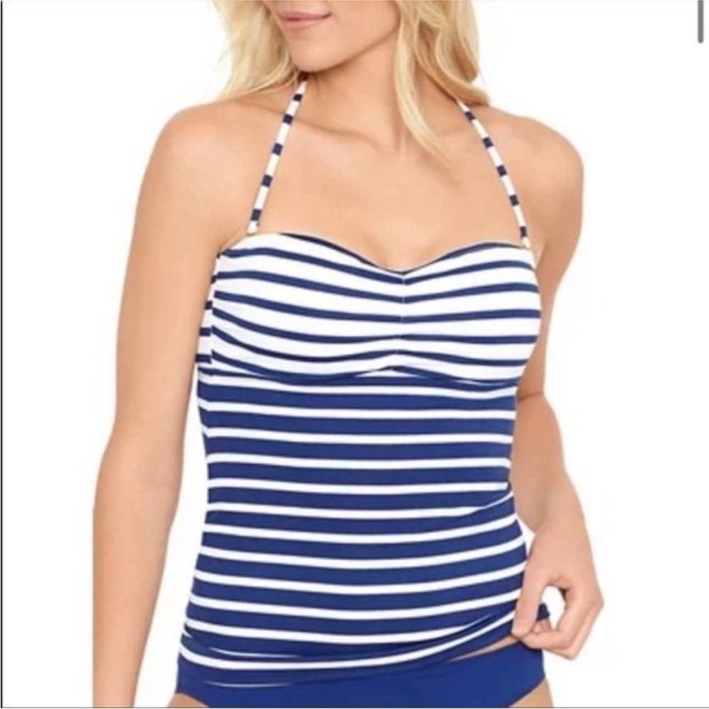 Lauren Ralph Lauren Striped Swim Tankini Top Size 4